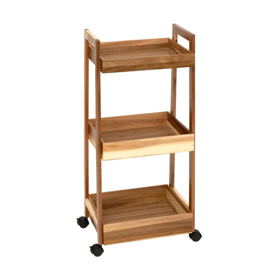 Acacia houten trolley 3 niveaus Five®