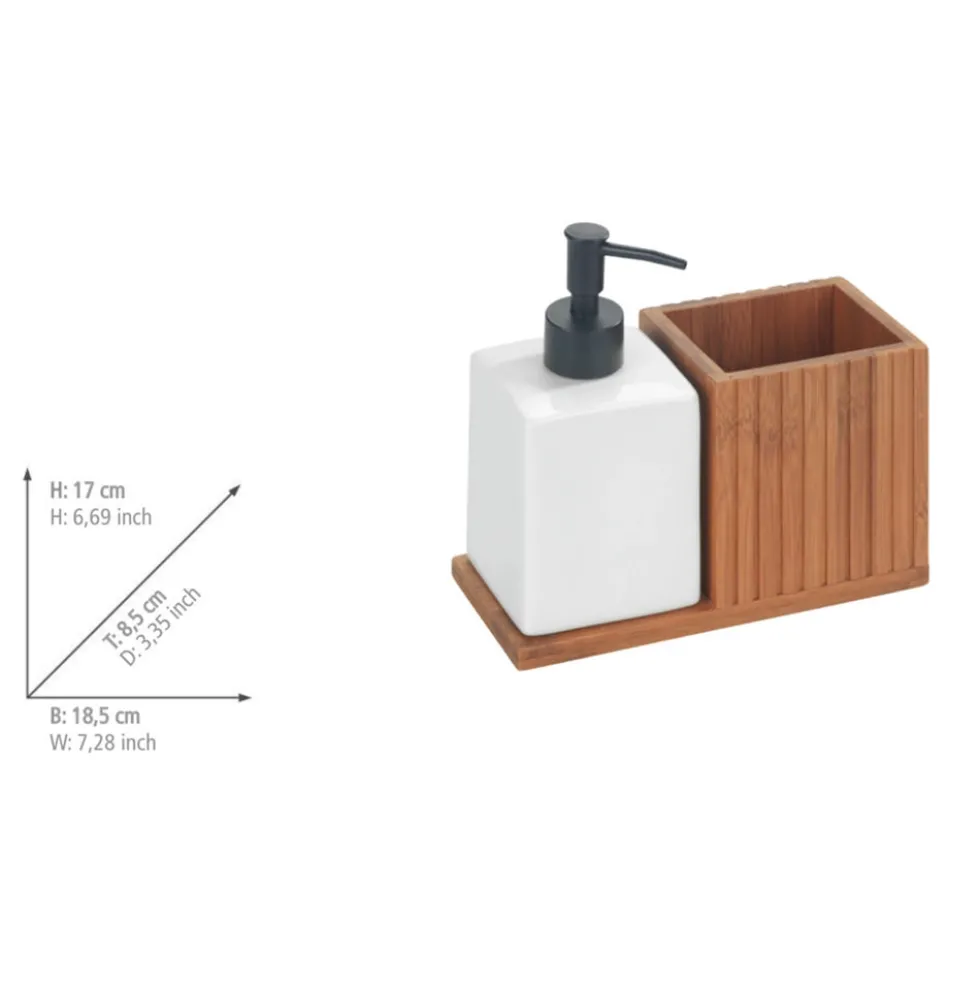 Afwasmiddel en zeep dispenser met afwasborstelhouder Wenko