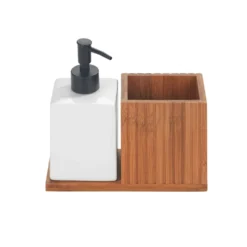Afwasmiddel en zeep dispenser met afwasborstelhouder Wenko