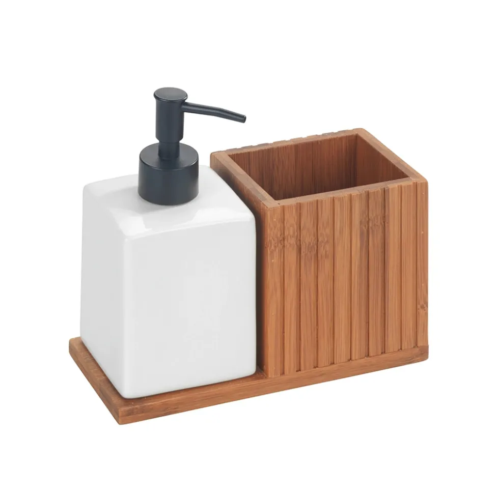 Afwasmiddel en zeep dispenser met afwasborstelhouder Wenko