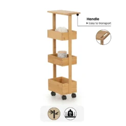 Bamboe badkamer trolley Five®