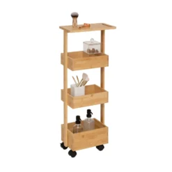 Bamboe badkamer trolley Five®