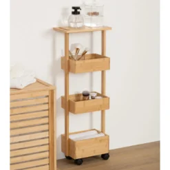 Bamboe badkamer trolley Five®