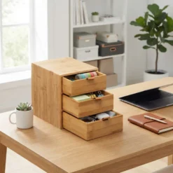 Bamboe bakje met 3 lades Five®