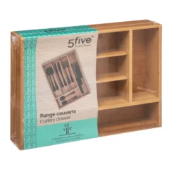 Bamboe bestekbak met messenhouder Five®