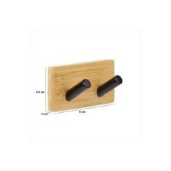 Bamboe dubbel handdoekhaakje zelfklevend Five®