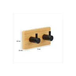 Bamboe dubbel handdoekhaakje zelfklevend Five®