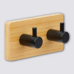 Bamboe dubbel handdoekhaakje zelfklevend Five®