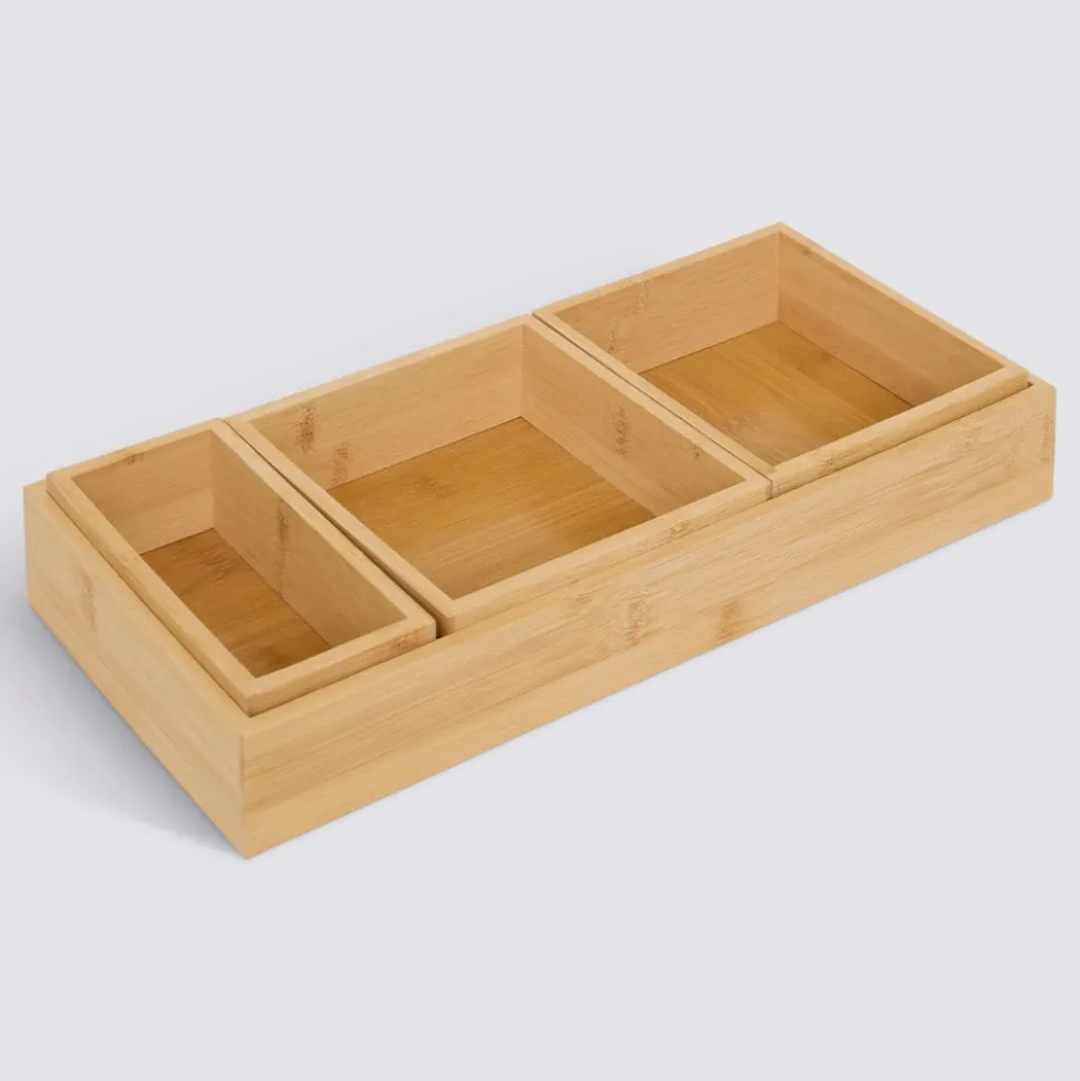 Bamboe ladebakjes 5 cm hoog 4-delige set Five®