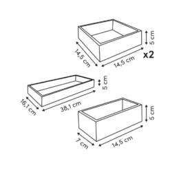 Bamboe ladebakjes 5 cm hoog 4-delige set Five®
