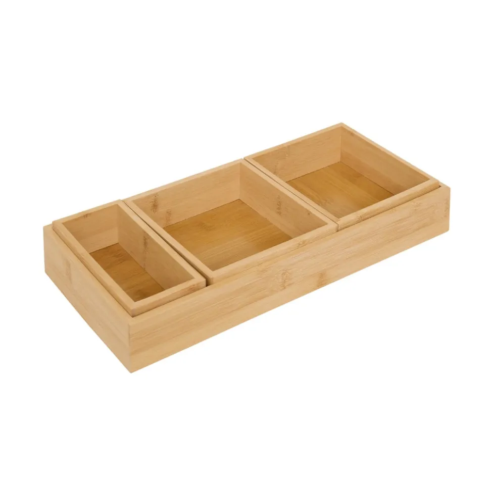 Bamboe ladebakjes 5 cm hoog 4-delige set Five®