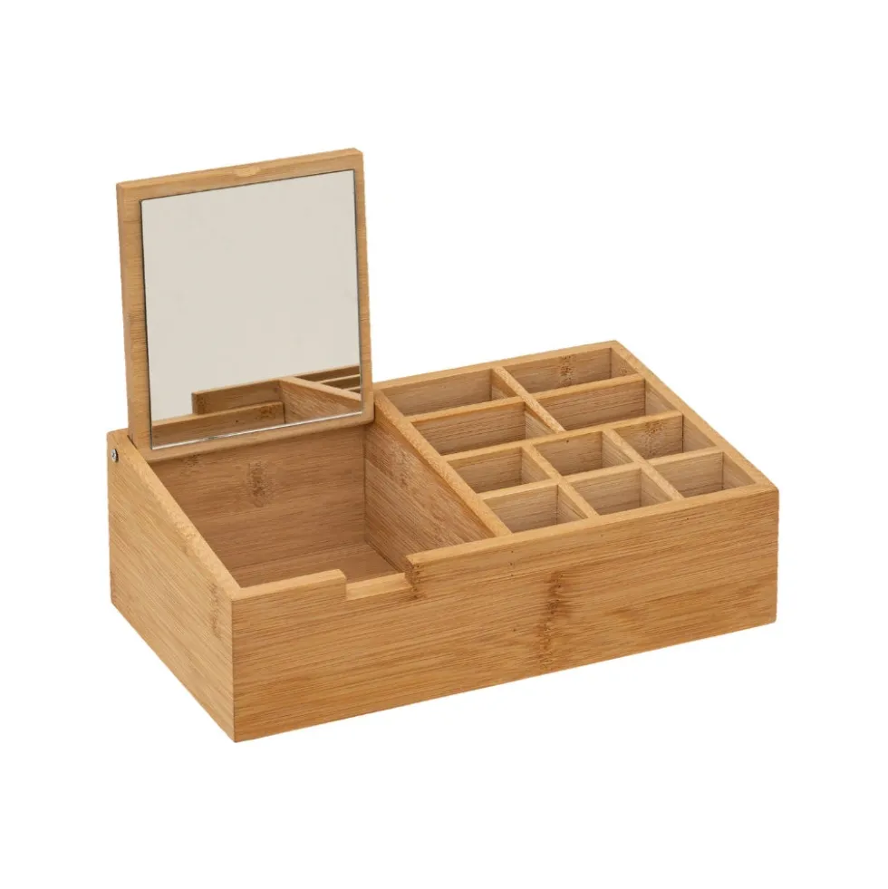 Bamboe make-up display 10 compartimenten en spiegel Five®