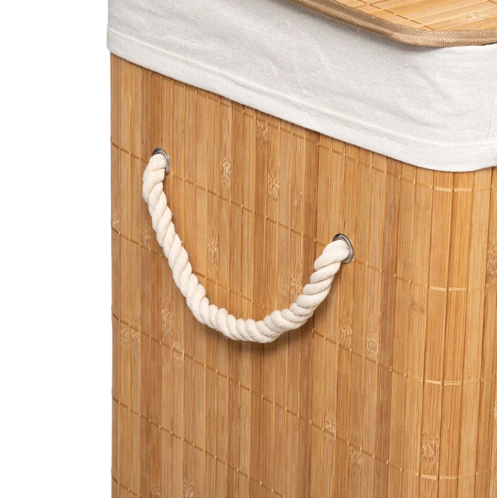 Bamboe wasmand met handvatten 1-vaks 60 liter Five®