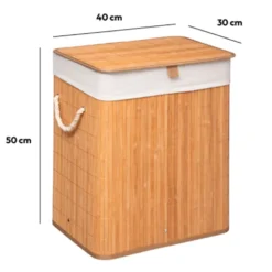 Bamboe wasmand met handvatten 1-vaks 60 liter Five®