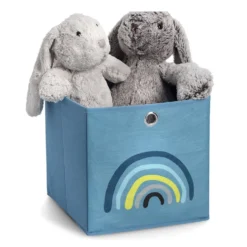 Blauwe opbergmand kinderkamer regenboog Zeller Present