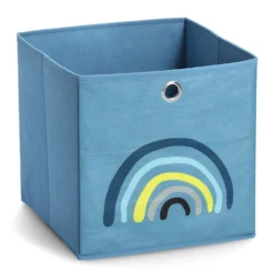 Blauwe opbergmand kinderkamer regenboog Zeller Present