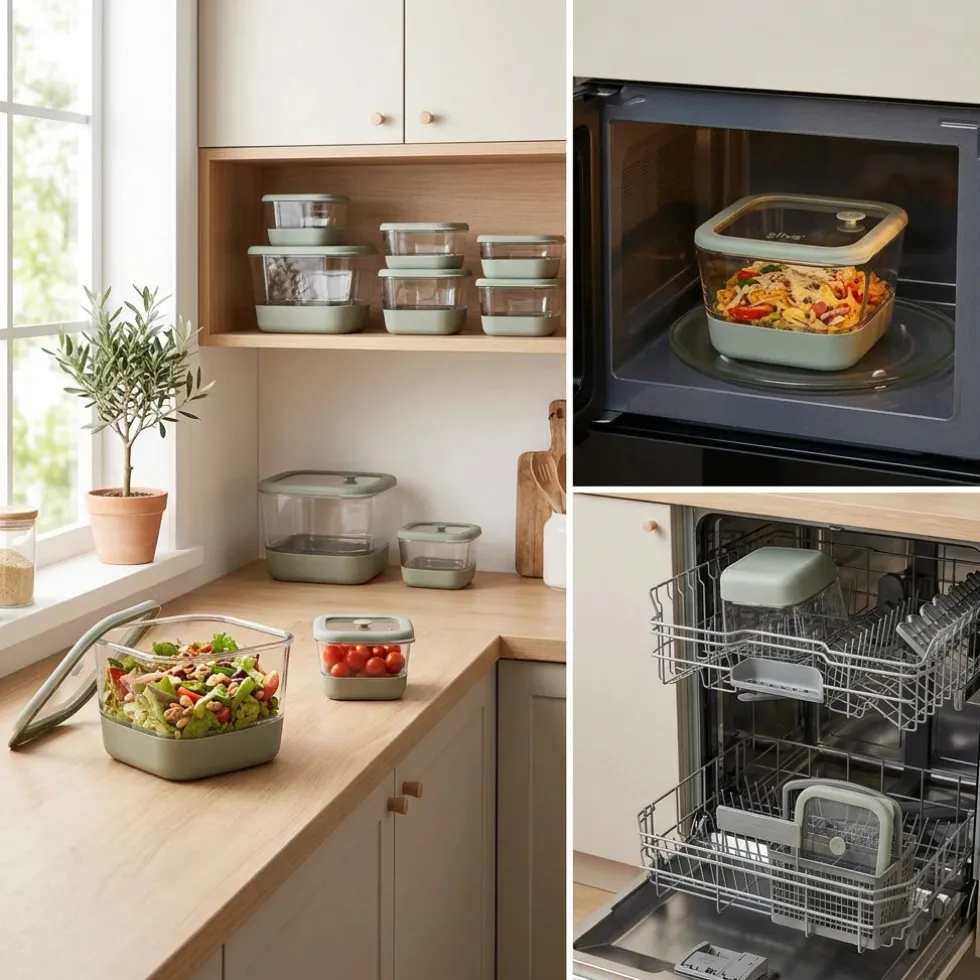 Borosilicaat glazen vershoudbakje 2 liter Five®