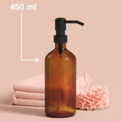 Bruin glazen zeeppompje 450 ml Five®