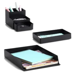 Bureau organizer brievenbak zwart Zeller