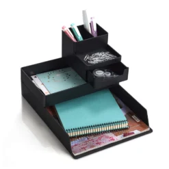 Bureau organizer brievenbak zwart Zeller