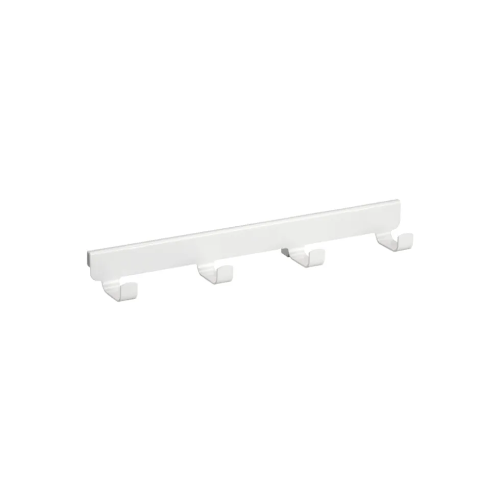 30 cm Plankdrager met 4 haken wit - Classic by Elfa