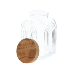 Decoratieve glazen voorraadpot 4 liter Acacia deksel Five®