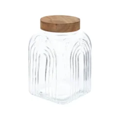 Decoratieve glazen voorraadpot 4 liter Acacia deksel Five®