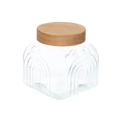 Decoratieve glazen voorraadpot 2.4 liter Acacia deksel Five®