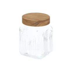 Decoratieve glazen voorraadpot 1 liter Acacia deksel Five®