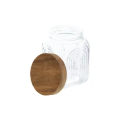 Decoratieve glazen voorraadpot 1 liter Acacia deksel Five®