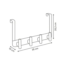 Deurkapstok stompe deur metaal/hout 4 haken Five® Cassie