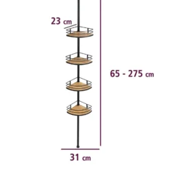 Doucherek telescopisch 4 plateaus Wenko