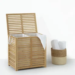 Dubbele bamboe wasmand 2-vaks 100 liter Five®