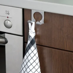 Dubbel handdoekhaakje voor keukenkastdeur Wenko