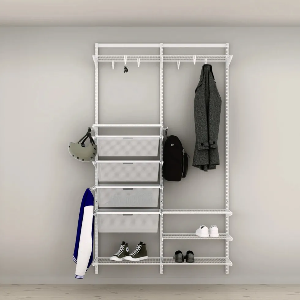 Elfa Hal Opstelling met Laden, Planken en Haken - 124,8 cm