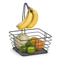 Fruitmand zwart met bananenhanger Zeller Present