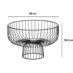 Fruitschaal zwart metaal Ø28 cm Five®