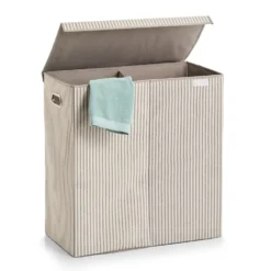 Gestreepte wasmand 2-vaks 120 liter Zeller Present