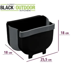 gft afvalbakje aanrecht met schraper Wenko - Black Outdoor Kitchen