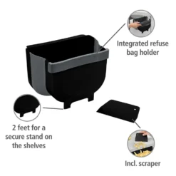 gft afvalbakje aanrecht met schraper Wenko - Black Outdoor Kitchen