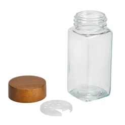 Glazen kruidenpotjes acacia deksel Wenko