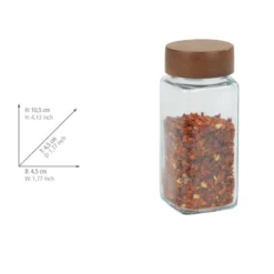 Glazen kruidenpotjes acacia deksel Wenko