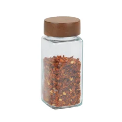 Glazen kruidenpotjes acacia deksel Wenko