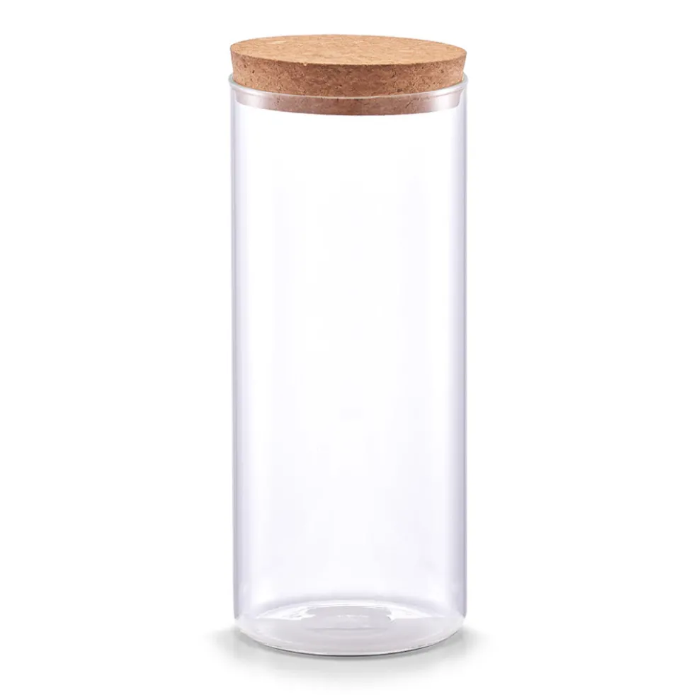 Glazen pot 1.4 liter met kurk deksel Zeller Present