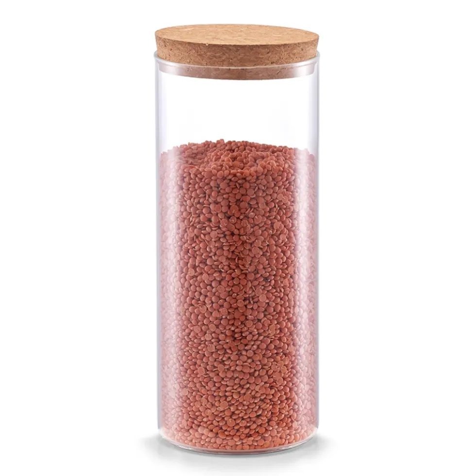 Glazen pot 1.4 liter met kurk deksel Zeller Present