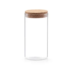 Glazen pot 1.1 liter met kurk deksel Zeller Present