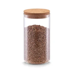 Glazen pot 1.1 liter met kurk deksel Zeller Present