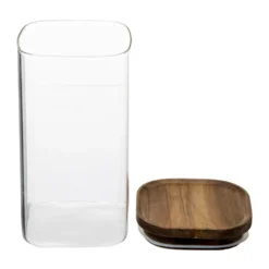 Glazen voorraadpot 1.6 liter acacia deksel Five®