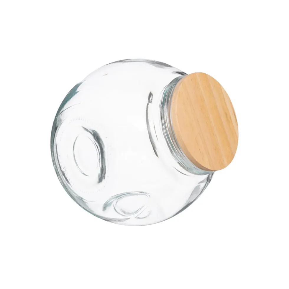 Glazen voorraadpot 1.5 liter met houten deksel Five®