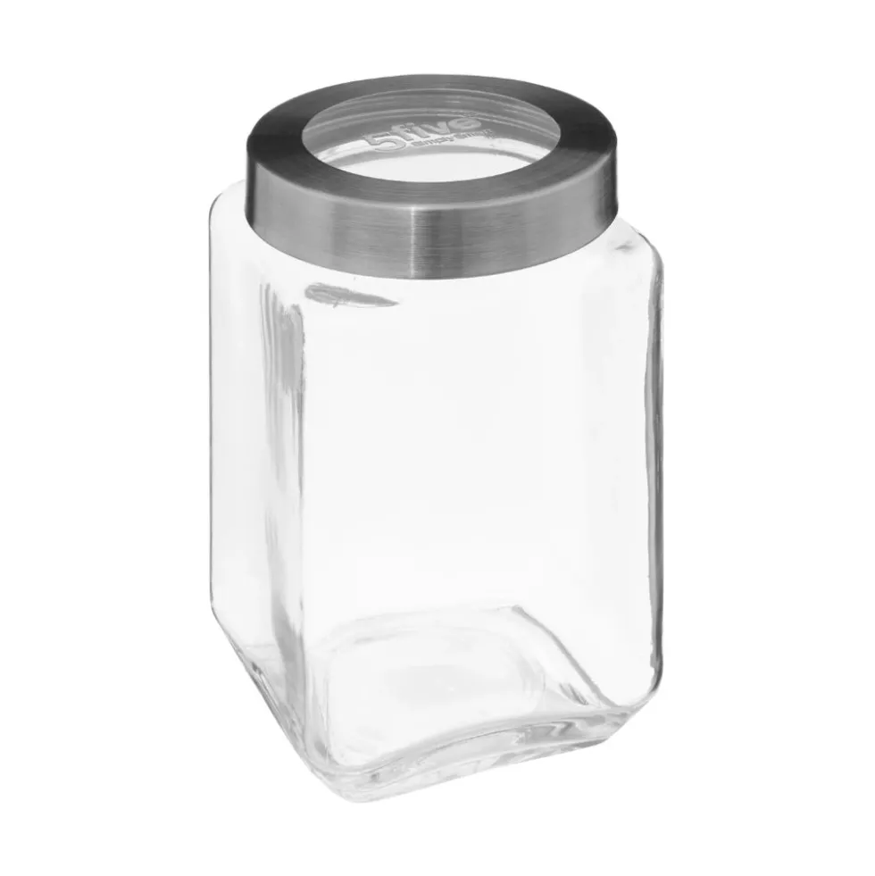 Glazen voorraadpot metalen draaideksel 1.6 liter Five®